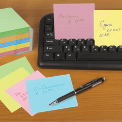 Блок для записей BRAUBERG в подставке прозрачной, куб 9&times;9&times;5 см, цветной, 122226