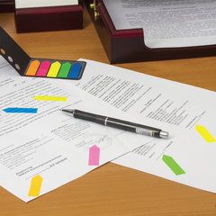 Закладки клейкие неоновые BRAUBERG, 42&times;12 мм, 100 штук (5 цветов х 20 листов), в картонной книжке, 122705