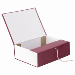 Короб архивный А4 (240&times;330 мм), 100 мм, 2 завязки, бумвинил, до 900 листов, бордовый, BRAUBERG, 122805