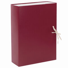 Короб архивный А4 (240&times;330 мм), 100 мм, 2 завязки, бумвинил, до 900 листов, бордовый, BRAUBERG, 122805