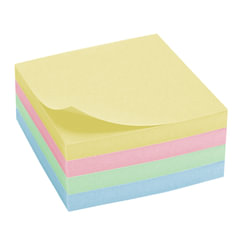 Блок самоклеящийся (стикеры), BRAUBERG, ПАСТЕЛЬНЫЙ, 76&times;76 мм, 400 листов, 4 цвета, 122856