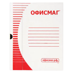 Короб архивный с клапаном А4 (260&times;325 мм), 150 мм, до 1400 листов, плотный, микрогофрокартон, БЕЛЫЙ, ОФИСМАГ, 123018