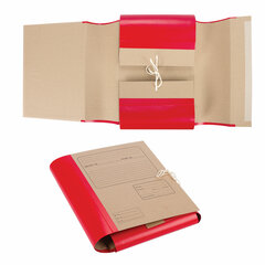 Папка для бумаг архивная А4 (225&times;310 мм), 120 мм, 4 завязки, крафт, корешок &mdash; бумвинил, 123204