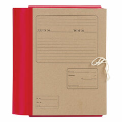 Папка для бумаг архивная А4 (225&times;310 мм), 120 мм, 4 завязки, крафт, корешок &mdash; бумвинил, 123204