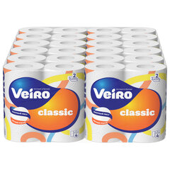 Бумага туалетная бытовая, спайка 4 шт., 2-слойная (4&times;15 м), VEIRO Classic (Вейро), белая, 5с24