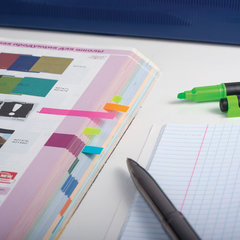 Закладки клейкие неоновые BRAUBERG, 48&times;6 мм, 200 штук (10 цветов х 20 листов), 123227