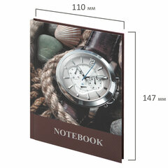 Блокнот МАЛЫЙ ФОРМАТ 110&times;147 мм, А6, 80 л., твердый, клетка, выборочный лак, BRAUBERG, &laquo;Время&raquo;, 123242