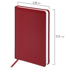 Ежедневник недатированный А5 138&times;213 мм BRAUBERG &laquo;Profile&raquo; балакрон, 136 л., красный, 123427
