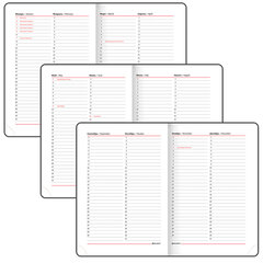 Ежедневник недатированный А5 138&times;213 мм BRAUBERG &laquo;Profile&raquo; балакрон, 136 л., красный, 123427