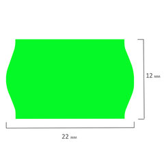 Этикет-лента 22&times;12 мм, волна, зеленая, комплект 5 рулонов по 800 шт., BRAUBERG, 123575