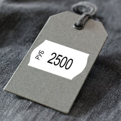Этикет-лента 26&times;16 мм, волна, белая, комплект 5 рулонов по 800 шт., BRAUBERG, 123580