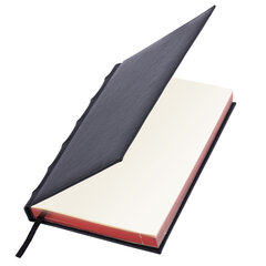 Ежедневник недатированный А5 138&times;213 мм BRAUBERG FLAME под кожу, 160 л., черный, красный срез, 123844