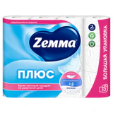 Бумага туалетная ZEMMA/ZEWA Plus, 2-слойная, спайка 12 шт. х 23 м, белая, 1440901