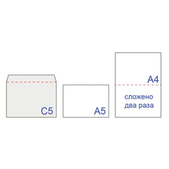 Конверты С5 (162х229 мм), отрывная лента, "Куда-Кому", 80 г/м2, КОМПЛЕКТ 1000 шт.