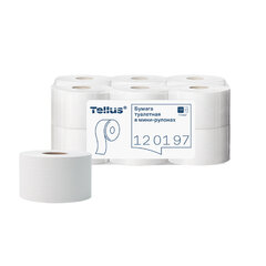 Бумага туалетная 200 метров, Tellus/TORK (Система T2) UNIVERSAL, 1-слойная, КОМПЛЕКТ 12 рулонов, 120197