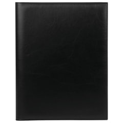 Папка адресная из натуральной кожи без надписи, формат А4, 32&times;25&times;1 см, черная, индивидуальная упаковка, 7-40