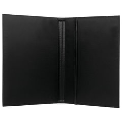 Папка адресная из натуральной кожи без надписи, формат А4, 32&times;25&times;1 см, черная, индивидуальная упаковка, 7-40