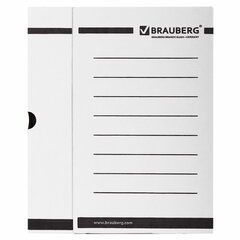 Короб архивный с клапаном А4 (260&times;325 мм), 100 мм, до 900 листов, плотный, микрогофрокартон, БЕЛЫЙ, BRAUBERG, 124848