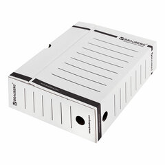 Короб архивный с клапаном А4 (260&times;325 мм), 100 мм, до 900 листов, плотный, микрогофрокартон, БЕЛЫЙ, BRAUBERG, 124848