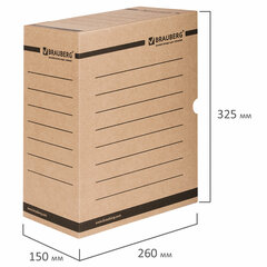 Короб архивный с клапаном А4 (260&times;325 мм), 150 мм, до 1400 листов, плотный, микрогофрокартон, BRAUBERG, 124849