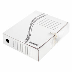 Папка архивная с завязками А4 (325&times;260 мм), 75 мм, до 700 листов, плотная, микрогофрокартон, БЕЛАЯ, BRAUBERG, 124850