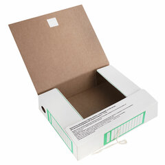 Папка архивная с завязками А4 (325&times;260 мм), 75 мм, до 700 листов, плотная, микрогофрокартон, ЗЕЛЕНАЯ, BRAUBERG, 124851