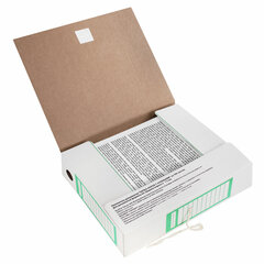 Папка архивная с завязками А4 (325&times;260 мм), 75 мм, до 700 листов, плотная, микрогофрокартон, ЗЕЛЕНАЯ, BRAUBERG, 124851