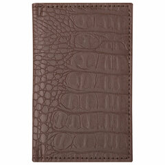 Телефонная книжка МАЛЫЙ ФОРМАТ (80&times;130 мм) А7, BRAUBERG &laquo;Cayman&raquo;, под крокодиловую кожу, 56 л., вырубной алфавит, коричневая, 125135