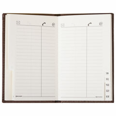 Телефонная книжка МАЛЫЙ ФОРМАТ (80&times;130 мм) А7, BRAUBERG &laquo;Cayman&raquo;, под крокодиловую кожу, 56 л., вырубной алфавит, коричневая, 125135