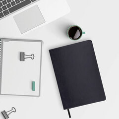 Блокнот БОЛЬШОЙ ФОРМАТ (200&times;252 мм) В5, BRAUBERG &laquo;Income&raquo;, кожзам, 128 л., клетка, черный, 125204