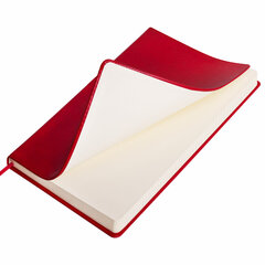 Блокнот БОЛЬШОЙ ФОРМАТ (200&times;252 мм) В5, BRAUBERG &laquo;Income&raquo;, кожзам, 128 л., клетка, красный, 125205