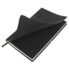 Блокнот А5 (148&times;218 мм), BRAUBERG &laquo;Black Jack&raquo;, 128 л., гладкий кожзам, резинка, клетка, черный, 125240