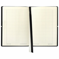 Блокнот МАЛЫЙ ФОРМАТ (100&times;150 мм) А6, BRAUBERG &laquo;Black Jack&raquo;, 128 л., гладкий кожзам, резинка, клетка, черный, 125243