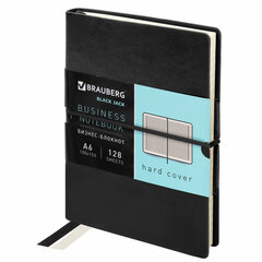 Блокнот МАЛЫЙ ФОРМАТ (100&times;150 мм) А6, BRAUBERG &laquo;Black Jack&raquo;, 128 л., гладкий кожзам, резинка, клетка, черный, 125243