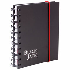 Блокнот МАЛЫЙ ФОРМАТ А6 105&times;148 мм, 150 л., гребень, пластик, клетка, BRAUBERG, &laquo;Black Jack&raquo;, 125388