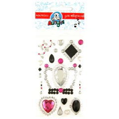 Наклейки &laquo;Хрустальные сердца&raquo;, с европодвесом, ЛИПУНЯ, АССОРТИ