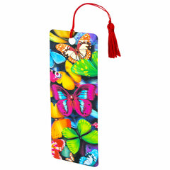 Закладка для книг с линейкой 3D-ОБЪЕМНАЯ BRAUBERG, &laquo;Бабочки&raquo;, с декоративным шнурком, 125748