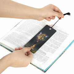 Закладка для книг с линейкой 3D-ОБЪЕМНАЯ BRAUBERG, &laquo;Волк&raquo;, с декоративным шнурком, 125756