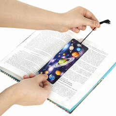 Закладка для книг с линейкой 3D-ОБЪЕМНАЯ BRAUBERG, &laquo;Вселенная&raquo;, с декоративным шнурком, 125757