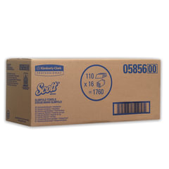 Полотенца бумажные 110 шт., KIMBERLY-CLARK Scott, КОМПЛЕКТ 16 шт., Slimfold, белые, 29,5&times;19 см, М-fold, 5856