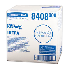 Бумага туалетная листовая KIMBERLY-CLARK Kleenex, КОМПЛЕКТ 36 шт., Ultra, 200 л., 18,6&times;12,5 см, 2-слойная, артикул 8408