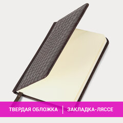 Еженедельник недатированный МАЛЫЙ ФОРМАТ А6 (95х155 мм) BRAUBERG "Alligator", кожзам, 64 л., коричневый, 126183