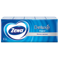 Платочки бумажные носовые ZEMMA/ZEWA Deluxe 3-слойные, СПАЙКА 10 пачек по 10 шт., 21х21 см, 511741