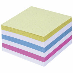 Блок для записей STAFF непроклеенный, куб 9&times;9&times;5 см, цветной, чередование с белым, 126365