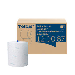 Полотенца бумажные рулонные 150 м, Tellus/TORK Matic (Система H1) ADVANCED, 2-слойные, белые, КОМПЛЕКТ 6 рулонов, 120067
