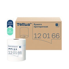 Бумага протирочная с центральной вытяжкой 275 м, Tellus/<wbr/>TORK (M2) UNIVERSAL, 1-слойная, белая, КОМПЛЕКТ 6 рулонов, 120166