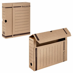 Короб архивный с клапаном А4 (260&times;325 мм), 75 мм, до 700 листов, плотный, микрогофрокартон, BRAUBERG, 126509