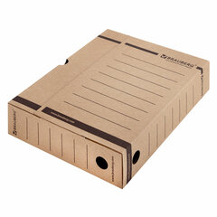 Короб архивный с клапаном А4 (260&times;325 мм), 75 мм, до 700 листов, плотный, микрогофрокартон, BRAUBERG, 126509