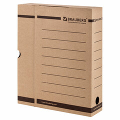 Короб архивный с клапаном А4 (260&times;325 мм), 75 мм, до 700 листов, плотный, микрогофрокартон, BRAUBERG, 126509