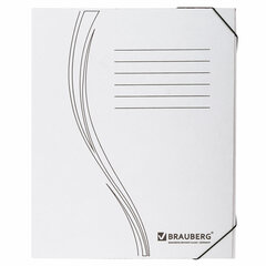 Папка архивная с резинкой А4 (325&times;250 мм), 45 мм, до 400 листов, плотная, микрогофрокартон, БЕЛАЯ, BRAUBERG, 126511